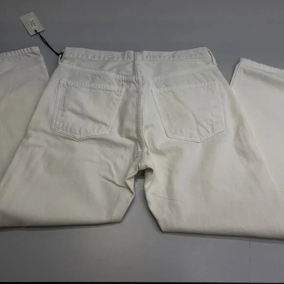 NEW AGOLDE Women’s Parker Straight Denim Jeans Fortune Cookie White Size 27